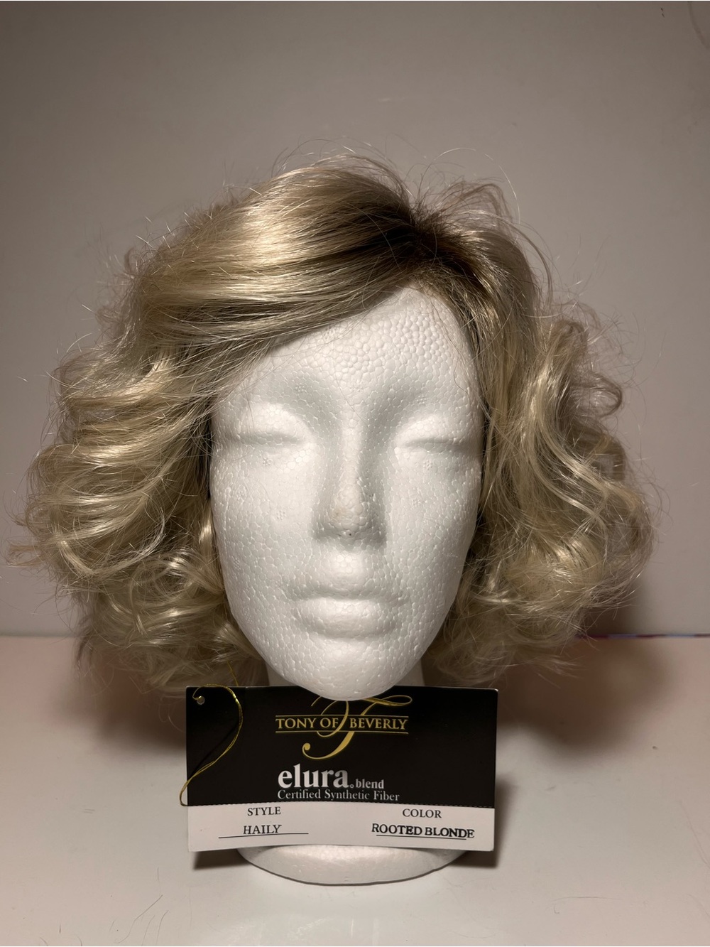 Tony Of Beverly Haily Platinum Blonde Curly Rooted Blonde Wig Avg NWT